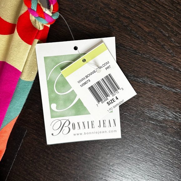 Bonnie Jean Retro Print Dress - Size 4 - Picture 3 of 3